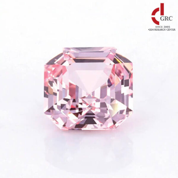 lab grown asscher sakura pink sapphire
