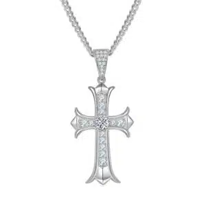 moissanite cross pendant