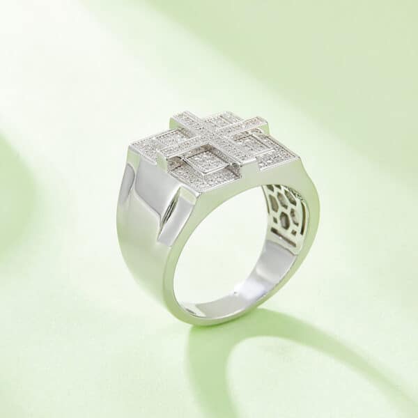 moissanite cross ring