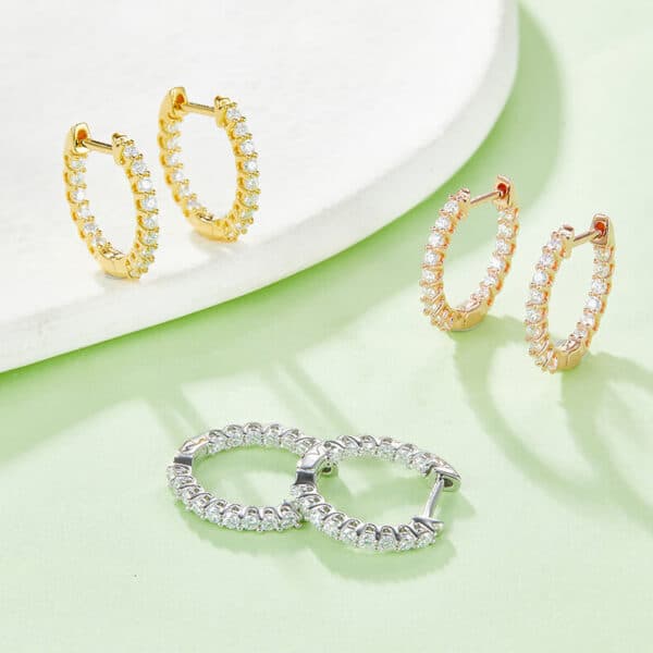 moissanite hoop earrings