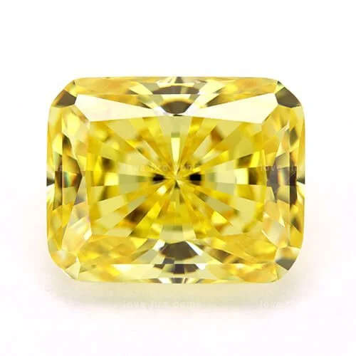cubic zirconia radiant cut yellow cz