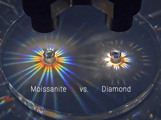 loose Moissanite VS diamond dispersion